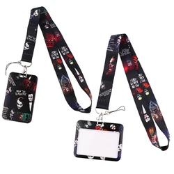 ER821 Movie Figure Cool Clown Lanyard Card ID Holder Car KeyChain ID Card Pass Gym Phone Badge Key Ring Holder Jewelry