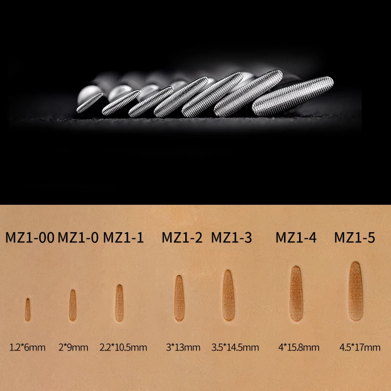 SOZO MZ1 Leather Work Stamping Tool Thumbprint Horizontal In Sheridan Saddle Making carving Stamps 304 Stainless Steel