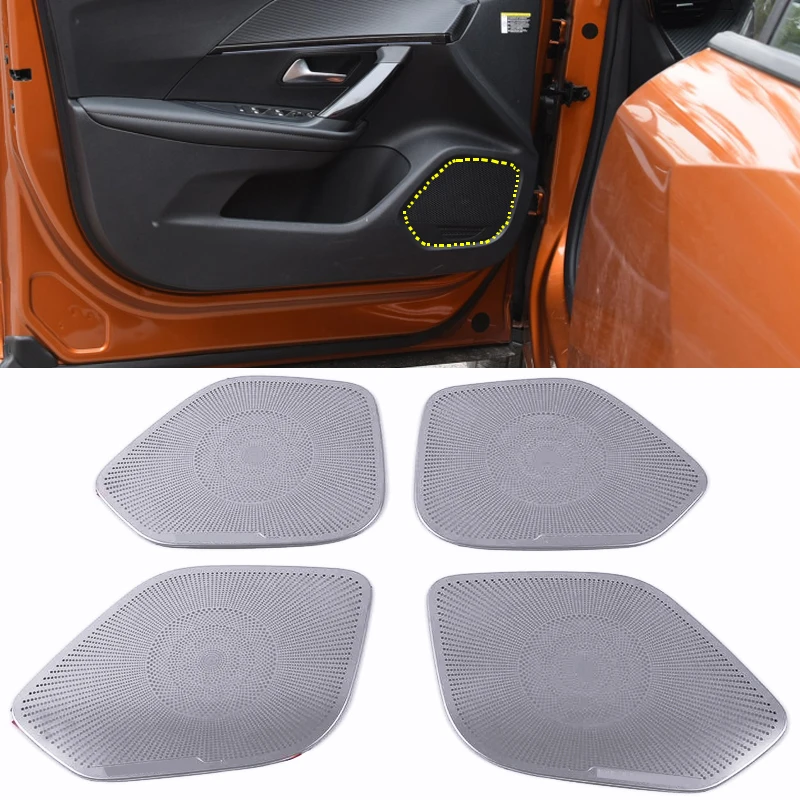 For Peugeot 2008 2020 2021 2022 Car accessories front column roof horn hood  speaker cover sound decorative frame sequins