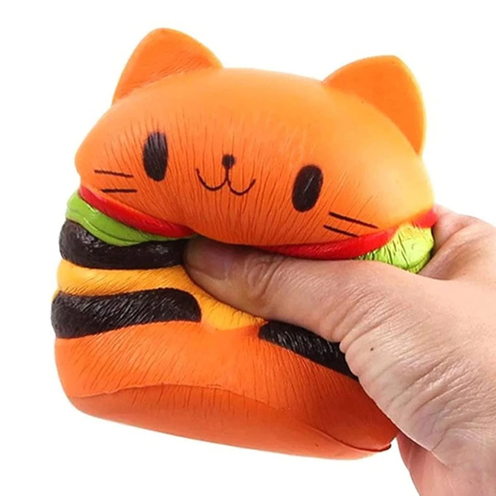 New Squishies Toy Cat Head Hamburger Squishy Simulated Bread Soft Safe Slow Rising Squeeze Toy Kids Cartoon Stress Relieve Toys