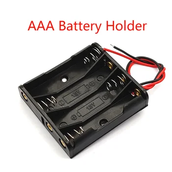 4 x aaa bateria caso de armazenamento aaa suporte da bateria com 15cm cabo chumbo 4aaa bateria titular para 4pcs aaa baterias diy 6v