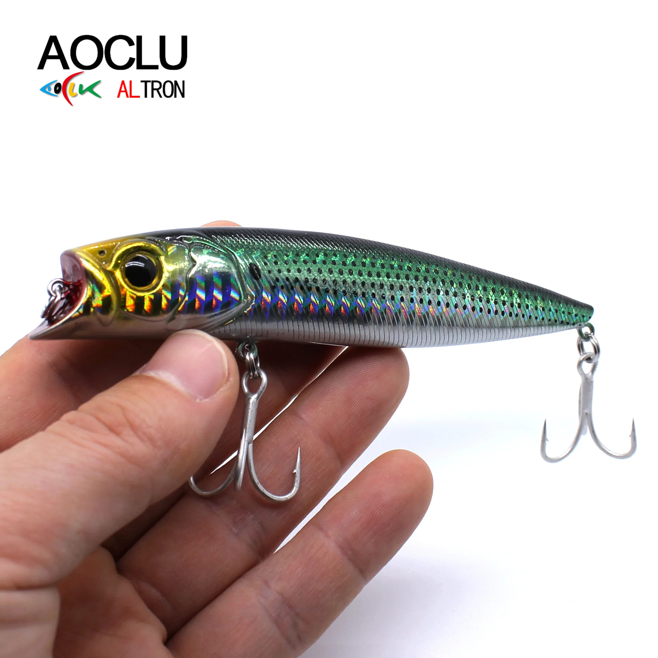 AOCLU Schwimmdock Jerkbait Wobbler 115mm 14g Topwater Popper Harte Köder Minnow Angeln Locken Flach Taucher Schwimmer Für Meer bass – Detail 3
