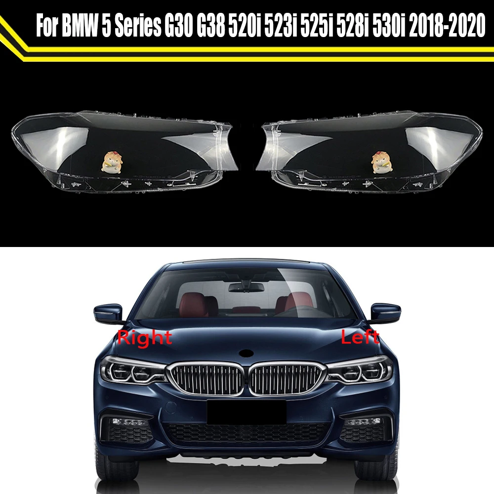 

Car Glass Headlight Cover HeadLamp Lens Caps Lampshade Shell For BMW 5 Series G30 G38 520i 523i 525i 528i 530i 2018 2019 2020