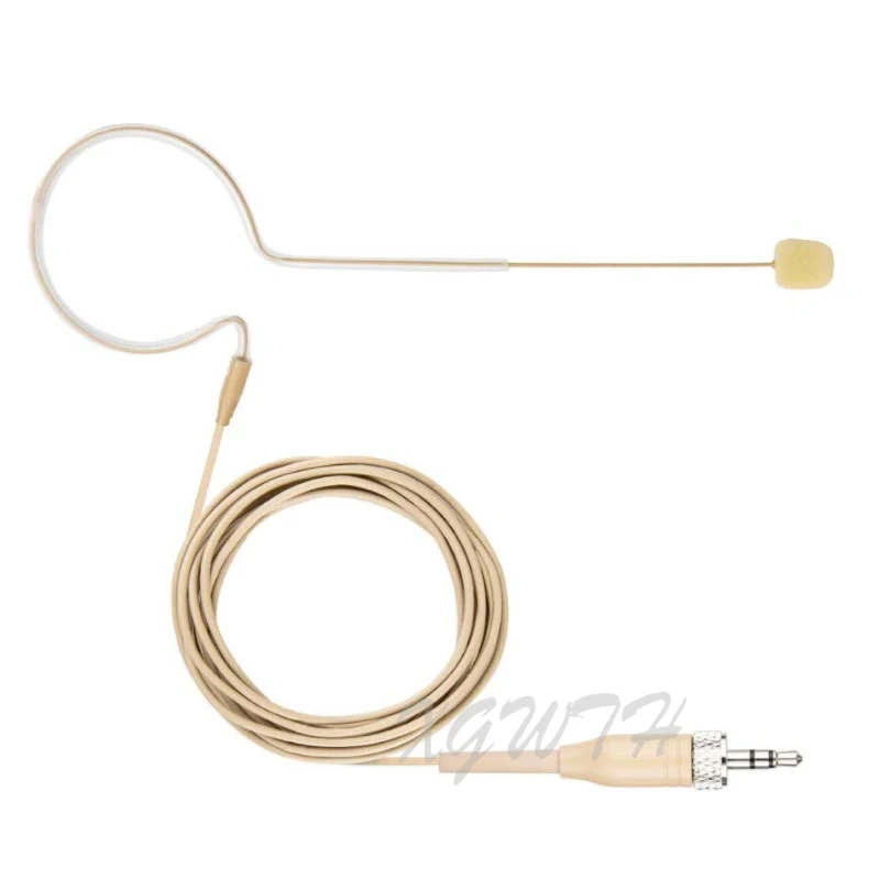 Beige Headset Microphone Single Earhook Head Headworn Mic for Sennheiser Wireless System & Bodypack Transmitter 3.5mm Screw Lock