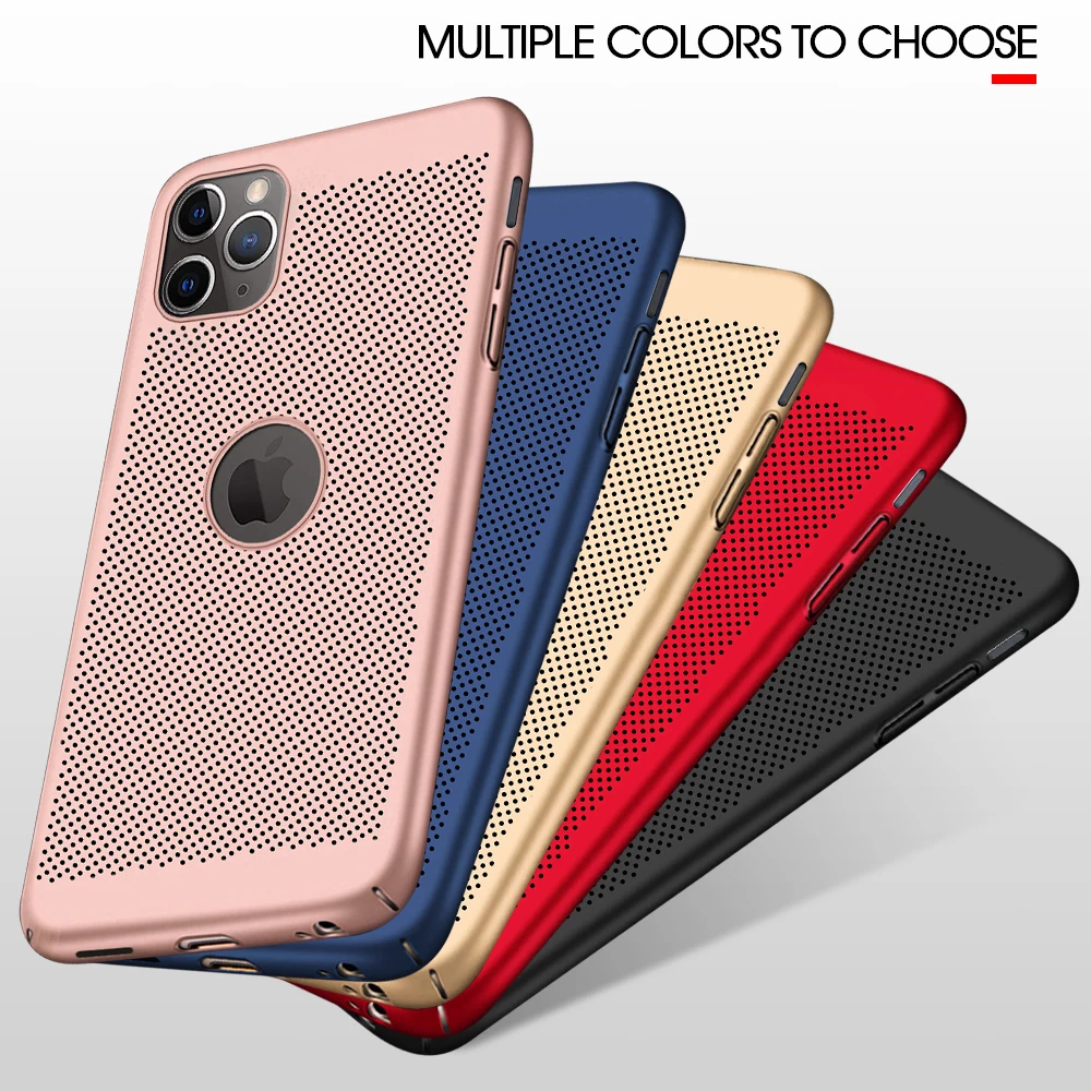 PC Phone Case For iPhone 12 11 Pro Max XR 7 8 Plus 12 Mini SE2020 XS MAX X 6 6S Plus Case Hard Cooling Hollow Solid Back Cover