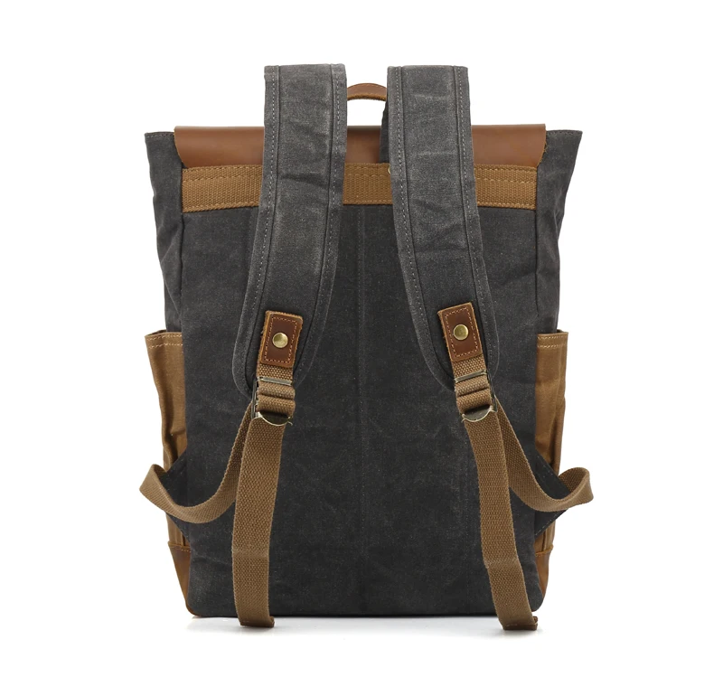 خمر مقاوم للماء مشمع قماش حقيبة جلدية للمراهقات موضة حقيبة مدرسية الرجال حقيبة الظهر الذكور على ظهره حقيبة كبيرة