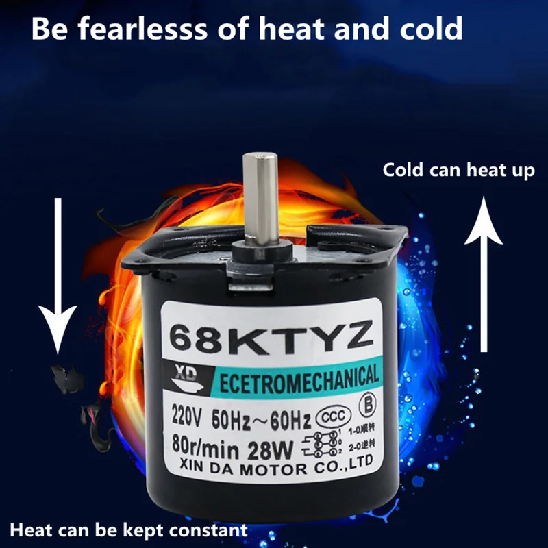Motor de ímã permanente de eixo excêntrico 68ktyz com suporte motor ac síncrono 220v 28w 2.5rpm-80rpm pode motor cw ccw