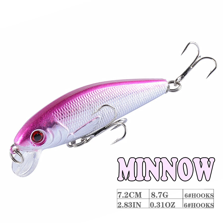 

1 шт. приманки из твердых АБС искусственный джиг Crankbait Swimbait Bass Pike Floating Wobbler снасти Jerkbait Minnow рыболовные приманки тройные Крючки