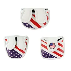 NRC Magnetic Closure Customized Golf Mallet Putter Covers Headcover Synthetic Leather USA pattern