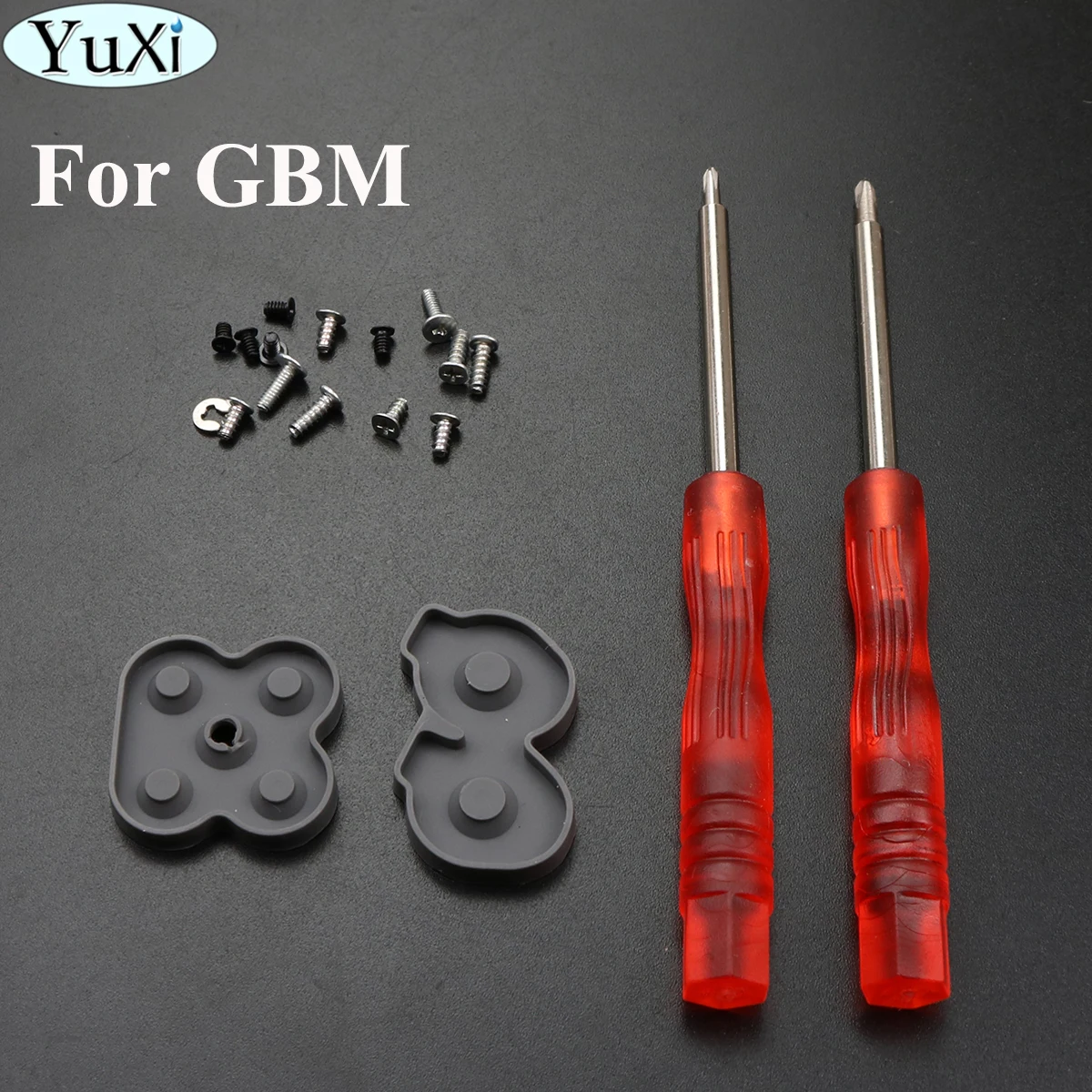 YuXi Screw Sets Replacement for Nintend GameBoy Micro for GBM Screws with Rubber Conductive Buttons repair tool