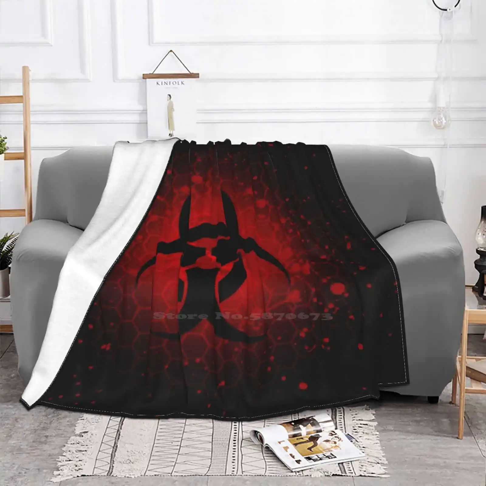 Radioactive Warning Symbol Low Price New Print Novelty Fashion Soft Blanket Radioactive Warning Symbol Nuclear Radiation