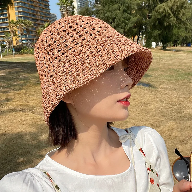 MAXSITI U Breathable hollow knitted Bucket Hat Women fashion basin hat thin spring and summer sun visor fisherman hat