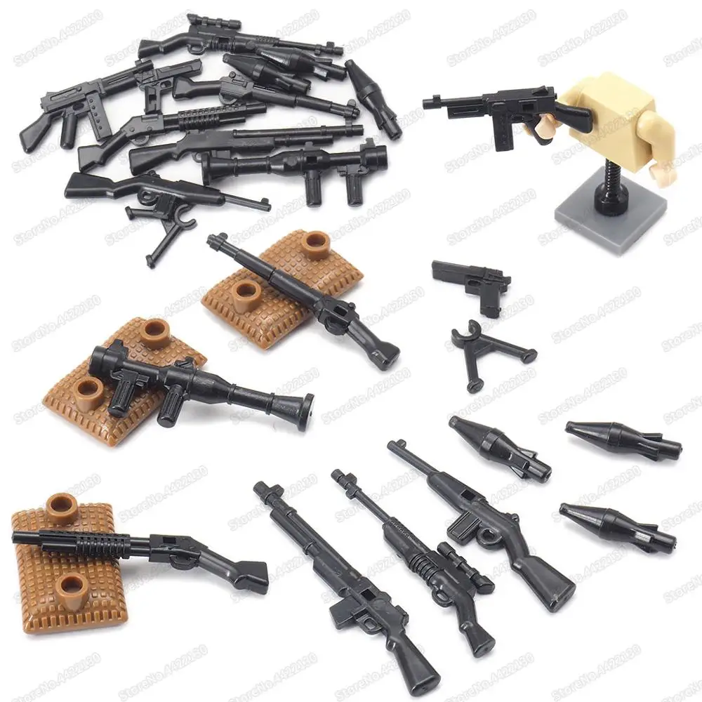 Assembly Military Weapons Browning Machine Gun Building Block WW2 Special Army Figures Equipment Model Child Christmas Gift Toys