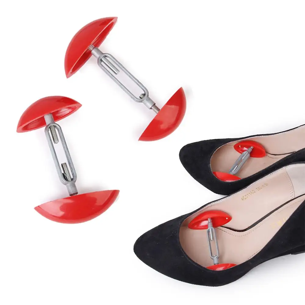 Extenseur de chaussures pour hommes et femmes, 1 paire de Mini arbres à chaussures, extenseur de largeur réglable, rouge, paquet de 2