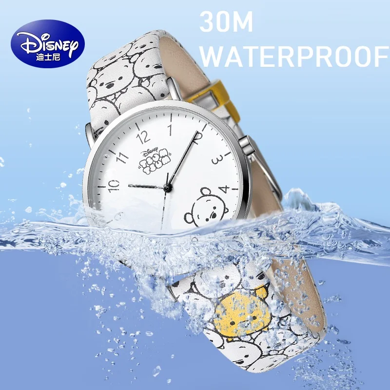 Disney Originele Kinderen Unisex Tsumtsum Cartoon Japan Quartz Casual Horloge Graffiti Pu Band Boy Girl Jeugd Tiener Student