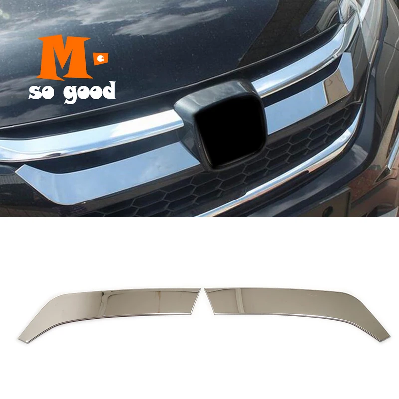 

for Honda CRV CR-V 2015 2016-car Front Grille Grill Engine Lid Trim Cover Exterior Accessories Stickers Shell - Stainless Steel