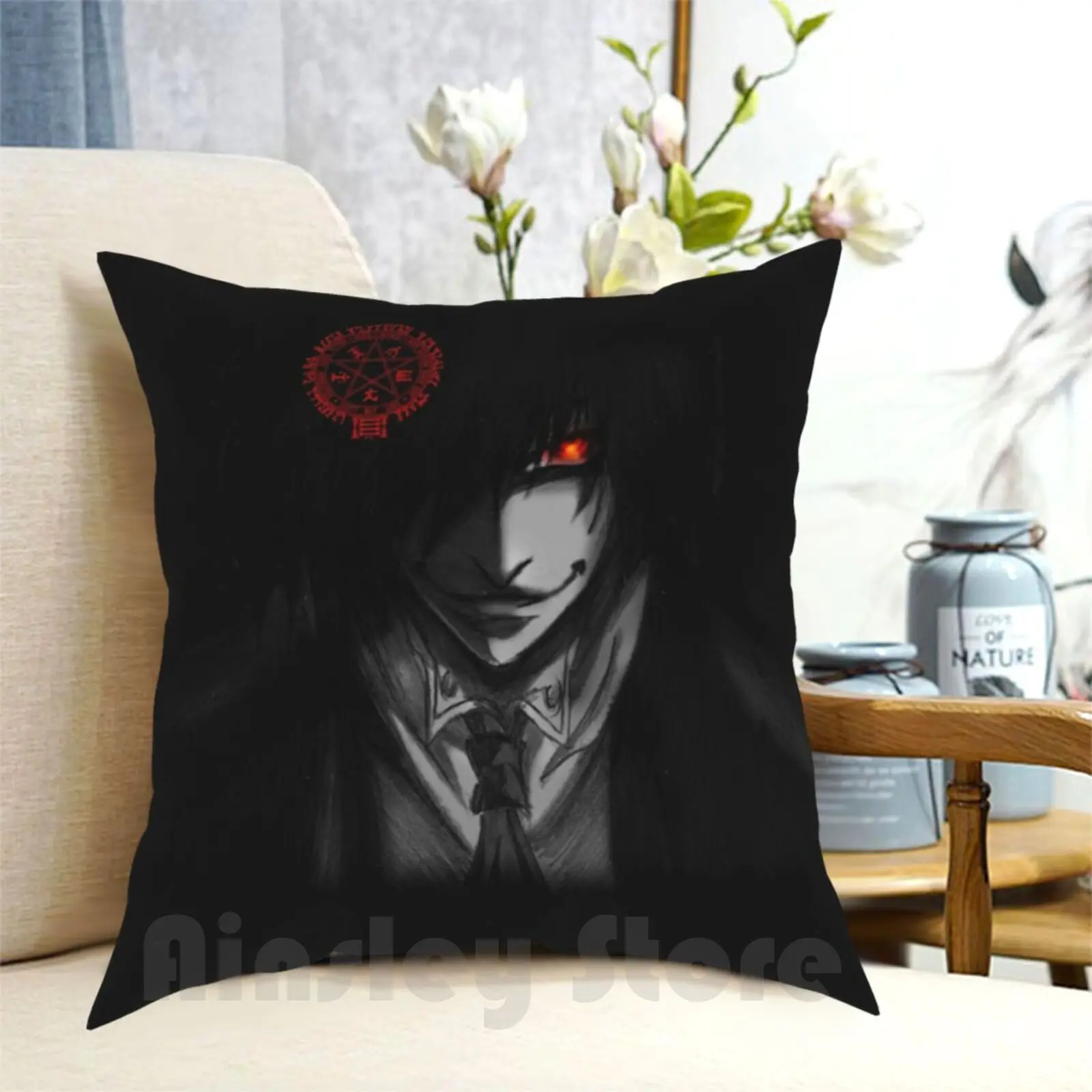 Alucard Pillow Case Printed Home Soft Throw Pillow Alucard Hellsing Hellsing Alucard Anime Hellsing Nerd Geek