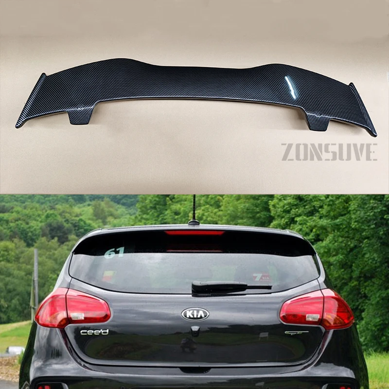 For KIA Ceed 2012-2014 Spoiler ABS Plastic Hatchback Roof Rear Wing Body Kit Accessories