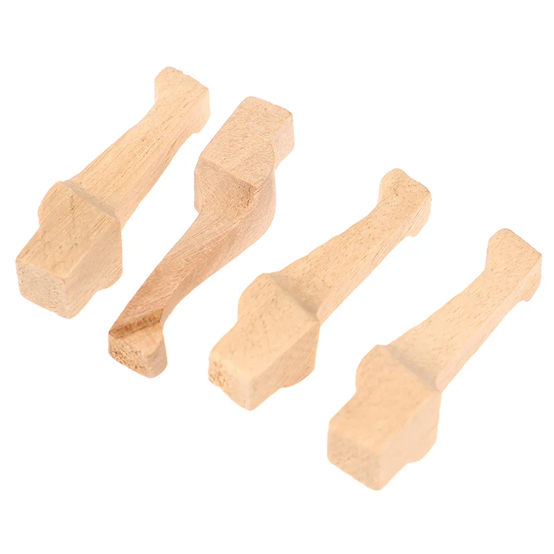 4Pcs FAI DA TE In Legno Gambe del Tavolo per 1/12 Dollhouse Miniatura della Mobili giocattolo Decor Fare Accessori Bambole Decorazione Della Casa