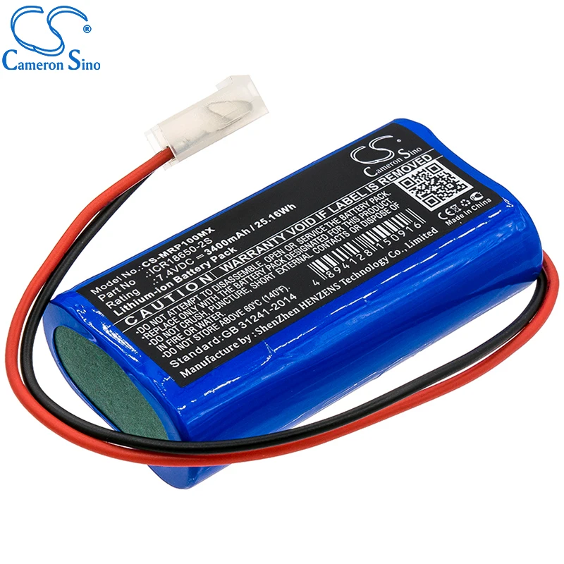 CameronSino Battery for Mindray SP1 Syringe Pump fits Mindray ICR18650-2S Medical Replacement battery 3400mAh/25.16Wh 7.40V