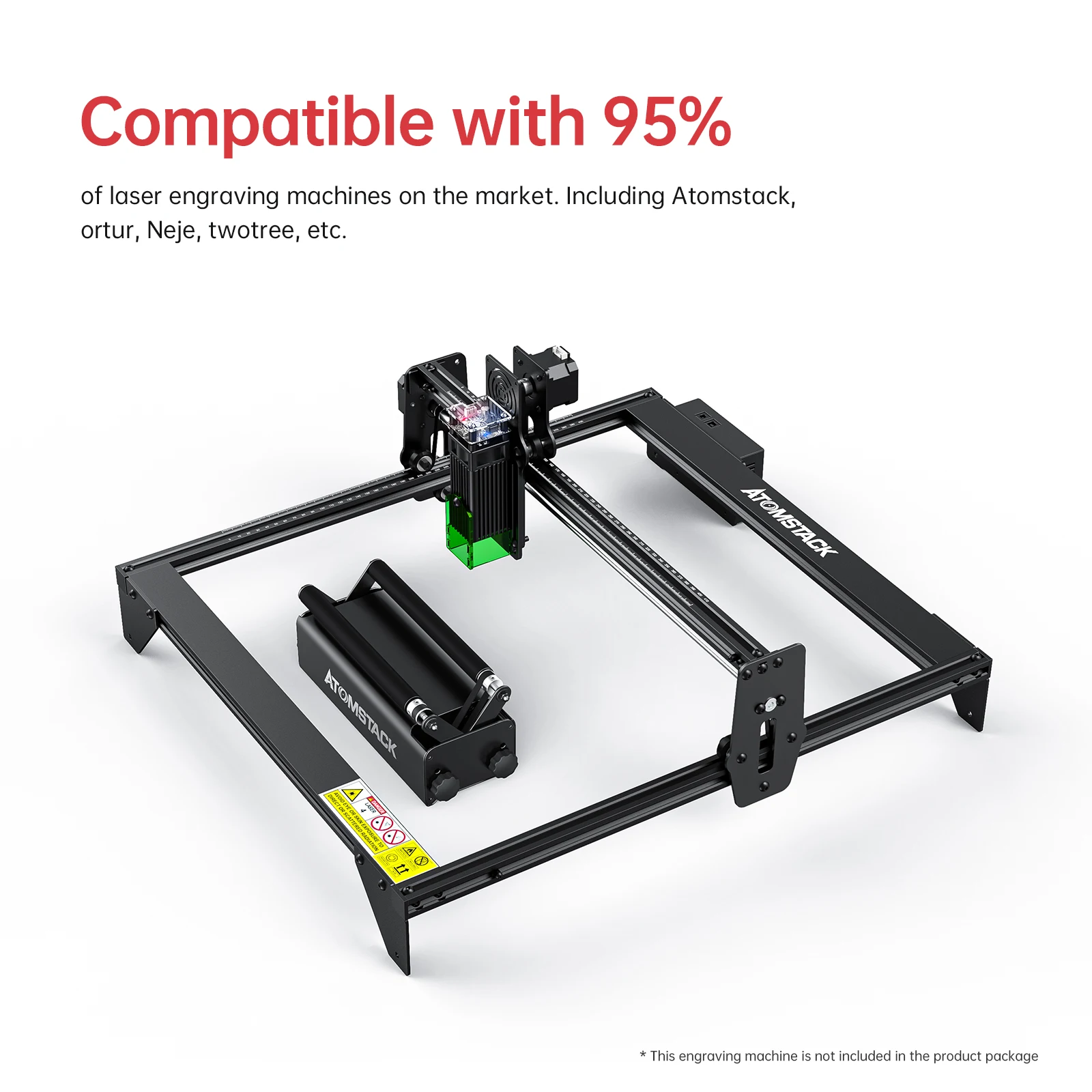 Atomstack r3 24w rolo giratório automático 360 ° cilíndrico para 40w 30w 20w máquina de gravura do laser gravador neji ortur twotrees