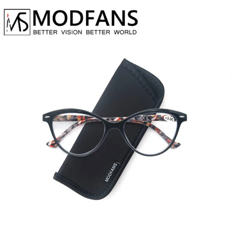 MODFANS Lady Cat Eye Leesbril Vrouwen Lente Scharnier Lichtgewicht Verziend Lezers Brillen met Dioptrie +0.5 tot +4.0