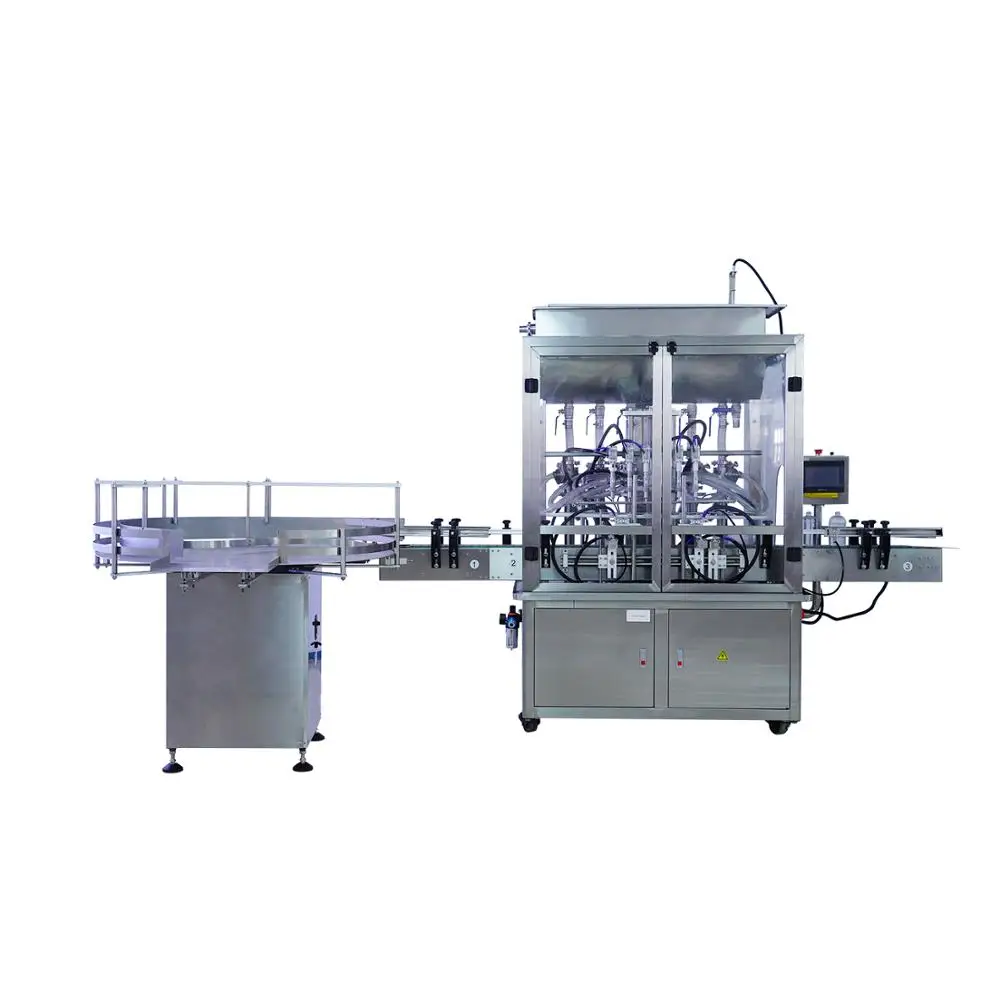 Automatic Liquid Filling Pluging Capping Labeling Machine with Bottle feeders By Sea