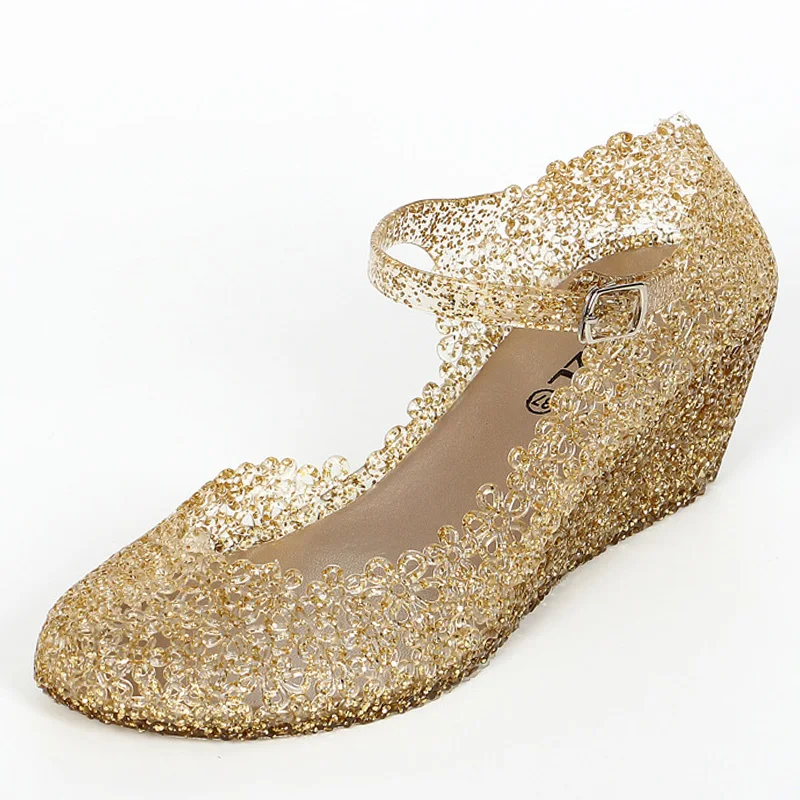 Ladies Summer Transparent Sandals Female Wedges Sandals PVC Platform Shoes Women Girls Crystal Jelly Sliders Sandalias de mujer