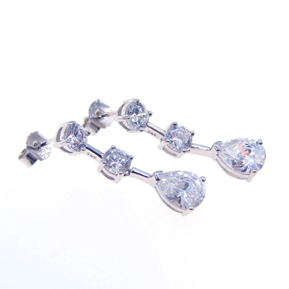 Brass Cubic Zirconia Stud Earrings Gift Giving