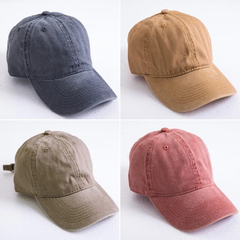 New Spring Summer Cotton Washed Baseball Cap Men Women Do Old Retro Style Outdoor Sunshade Hat Casual Solid Color Baseball Cap