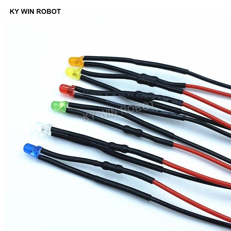 3mm 5mm 8mm 10mm LED 5V 20cm Prewired White Red Green Blue Yellow Orange Diode Lamp Decoration Light Emitting Diodes 5-10PCS