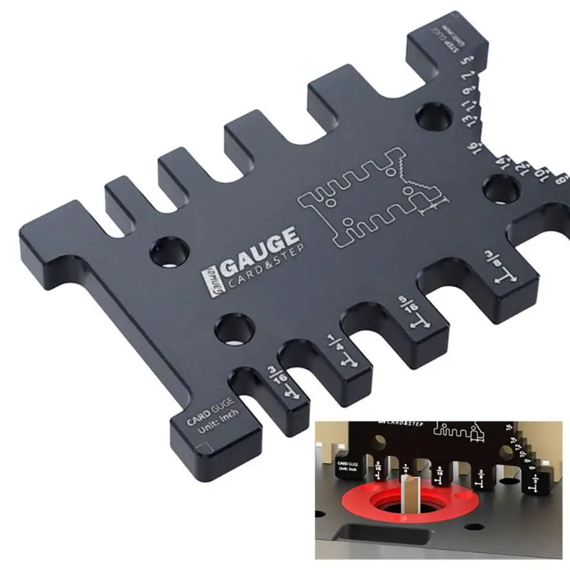 High Tenon Caliper Meter Card Metric Imperial Carpentry Router Measuring Ruler Table Machine Tool