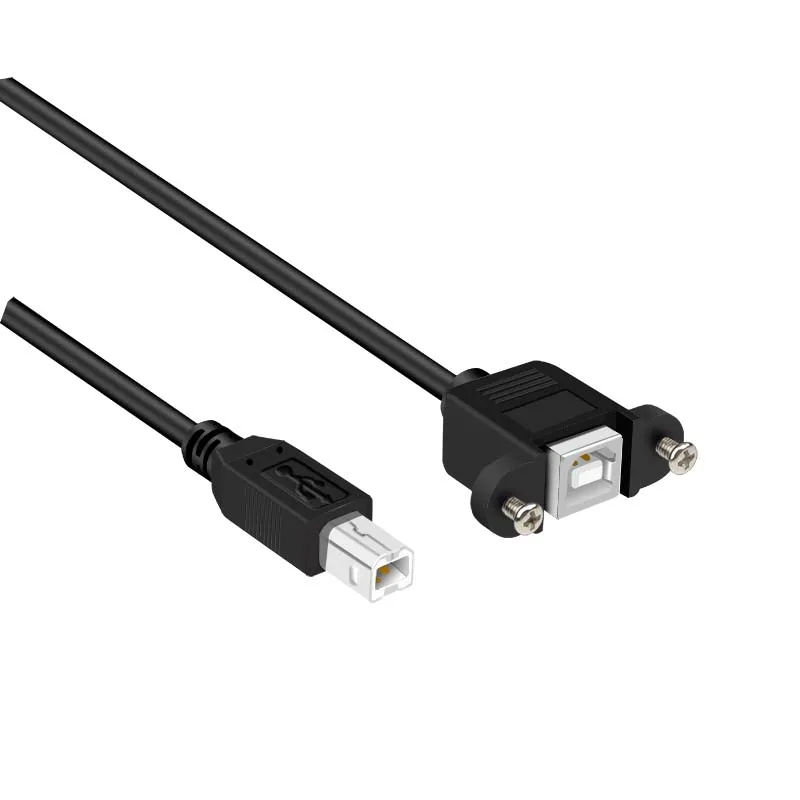 USB 2.0 Type B Male to Type B Female Printer Extension Cable With Panel Mount Screw Hole 30cm 50cm 100cm 150cm