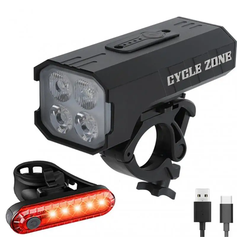 Bike Light MTB Bicycle Front Back Rear Taillight USB Rechargeable Cycling Safety Warning Light Waterproof Bicycle Lamp Flashligh