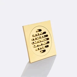 1pc Bath Floor Drain 10*10cm Gold Bathroom Shower Square Drain Strainer Factory Direct Sales Bathroom Drain Floor