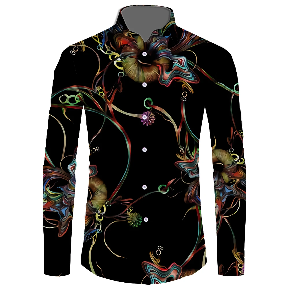 Customized On Demand New Fashion Trend Shirt For Male Spring Autumn Print Long Sleeve Tops Men Shirts 6XL