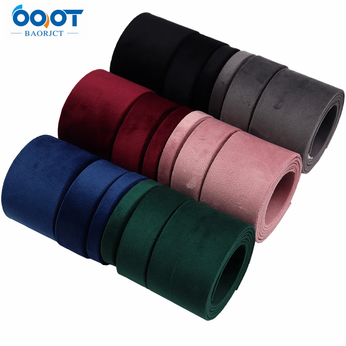 Double-Sided Pure Color Flocking Thickening Ribbons 5Yard 21916-1 DIY Crafts Hairclip Apparel Accessories and Sewing Decorations