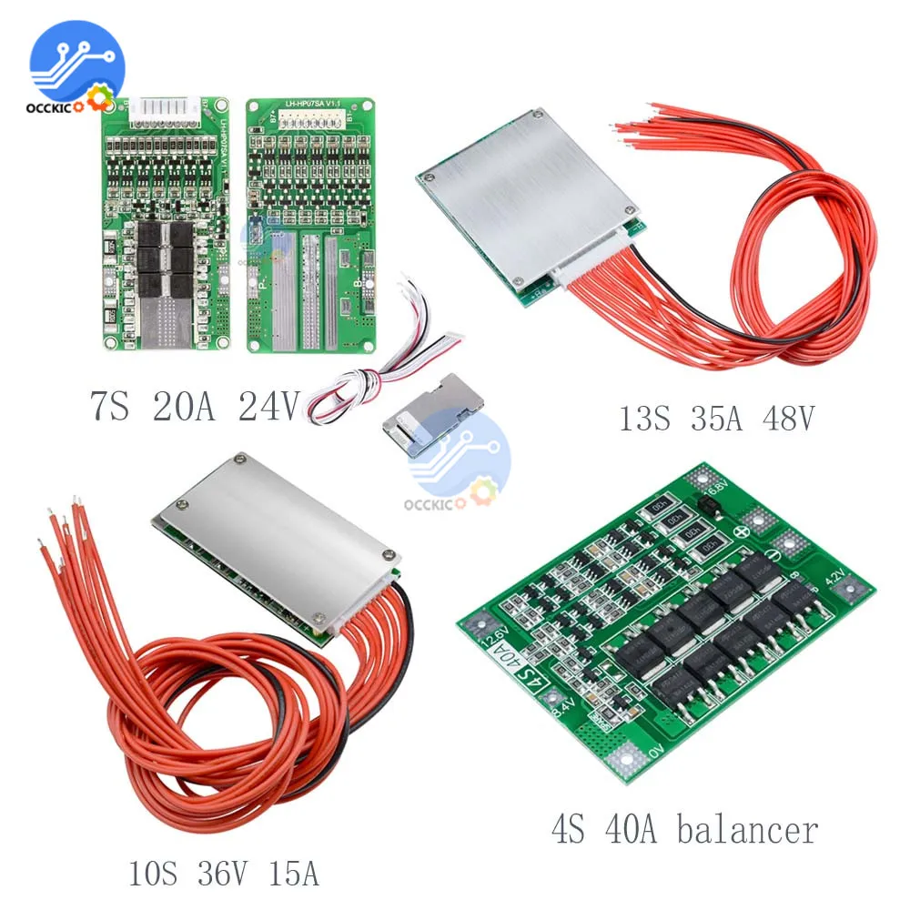 BMS 4S 40A/7S 20A 24V/10S 36V 15A/13S 35A 48V 18650 pokrywa baterii litowej płyta wyważająca Power Bank ładowarka dla Arduino