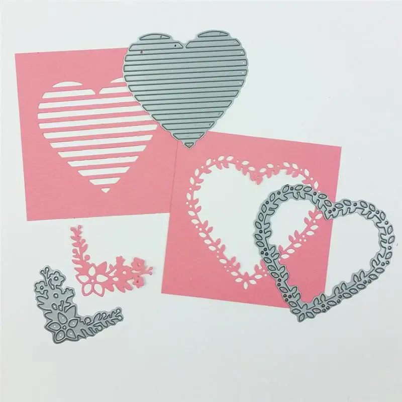 Love Metal Cutting Dies Heart Flower  Scrapbooking for Card Making DIY Craft Die Cut Stencil