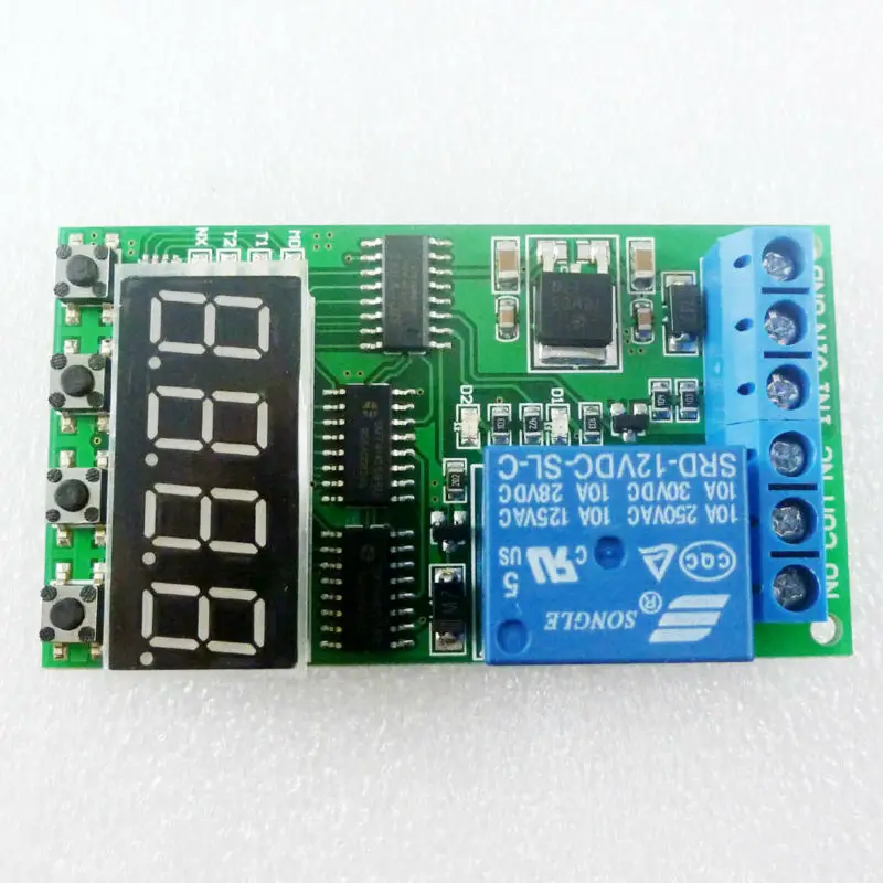 DC 12V High-Trigger Multifunction Self-lock Relay PLC Cycle Timer Module Delay Time Switch IO22C01_12V