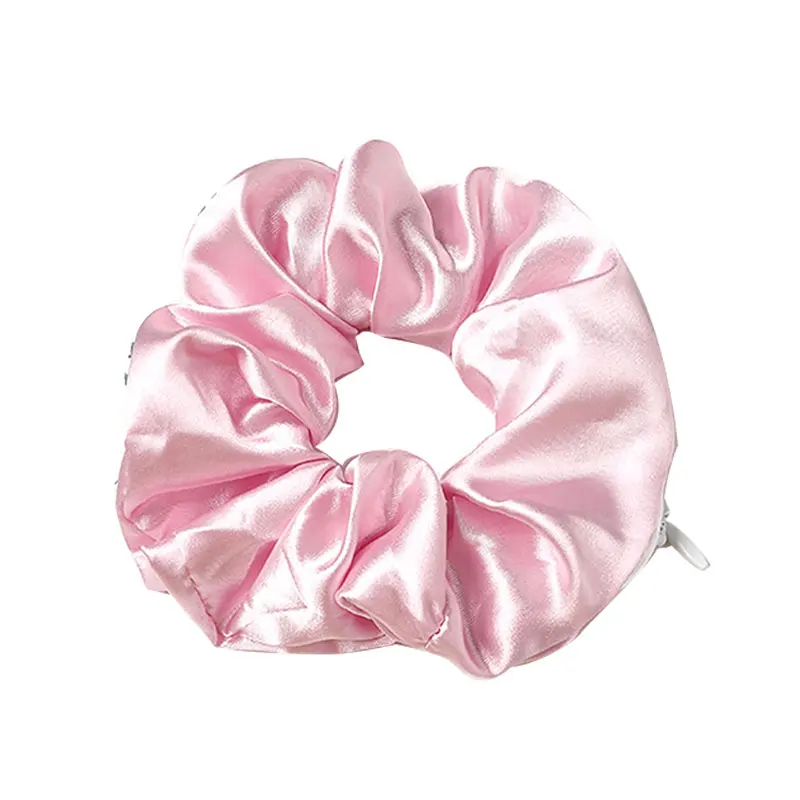 New Solid Color Novelty 2023 Designs Zipper Scrunchies Women Creative Velvet Hairbands Brand Quality Pocket Scrunches With Zip