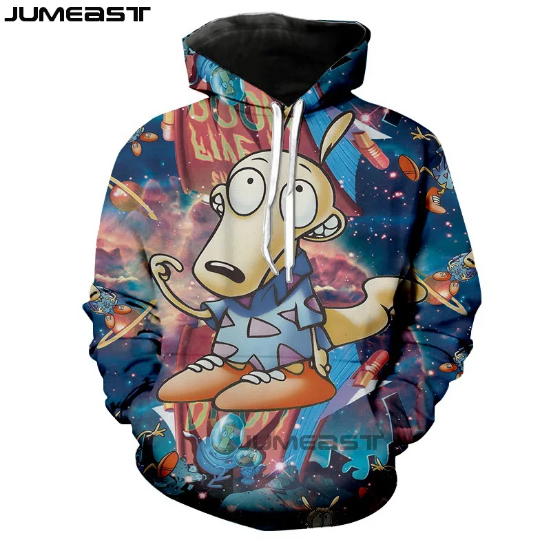 

Jumeast Men Women 3D Sweatshirt Rocko's Modern Life Oversized Coat Harajuku Casual Pullover Fashion Funny Spring Autumn Hoodies