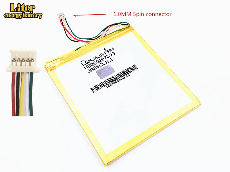 1.0 مللي متر 5pin موصل 6000 مللي أمبير ، 4593105   3.7 فولت، بطارية الكمبيوتر اللوحي X80H X80HD X80Plus X80Pro A80HD A80se P85HD P85A T20، VI40، A86 P85