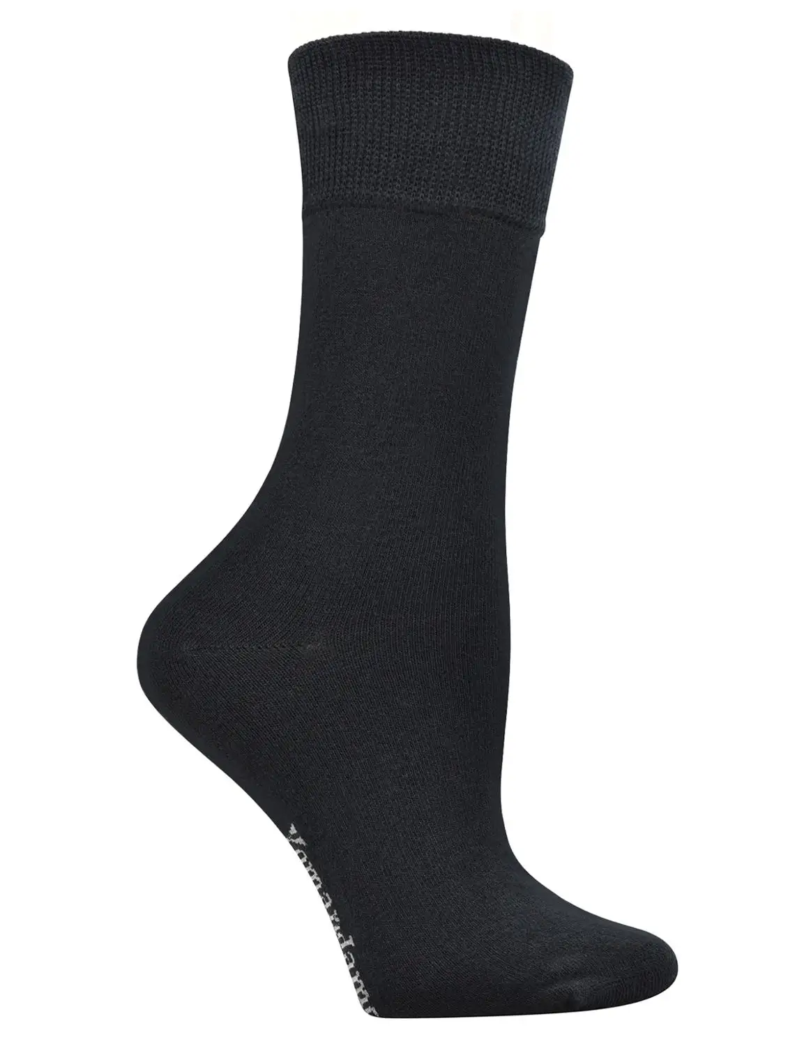 Yomandamor Women\'s Best Bamboo Seamless Crew Dress Black Socks,5 Pairs L Size
