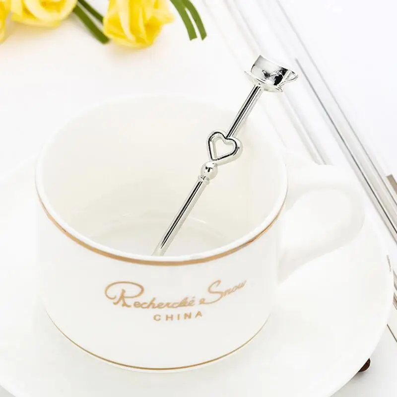 New Love Coffee Drinking Stainless Steel Spoon Teaspoon Bridal Shower Wedding Party Favors Gifts LX7851