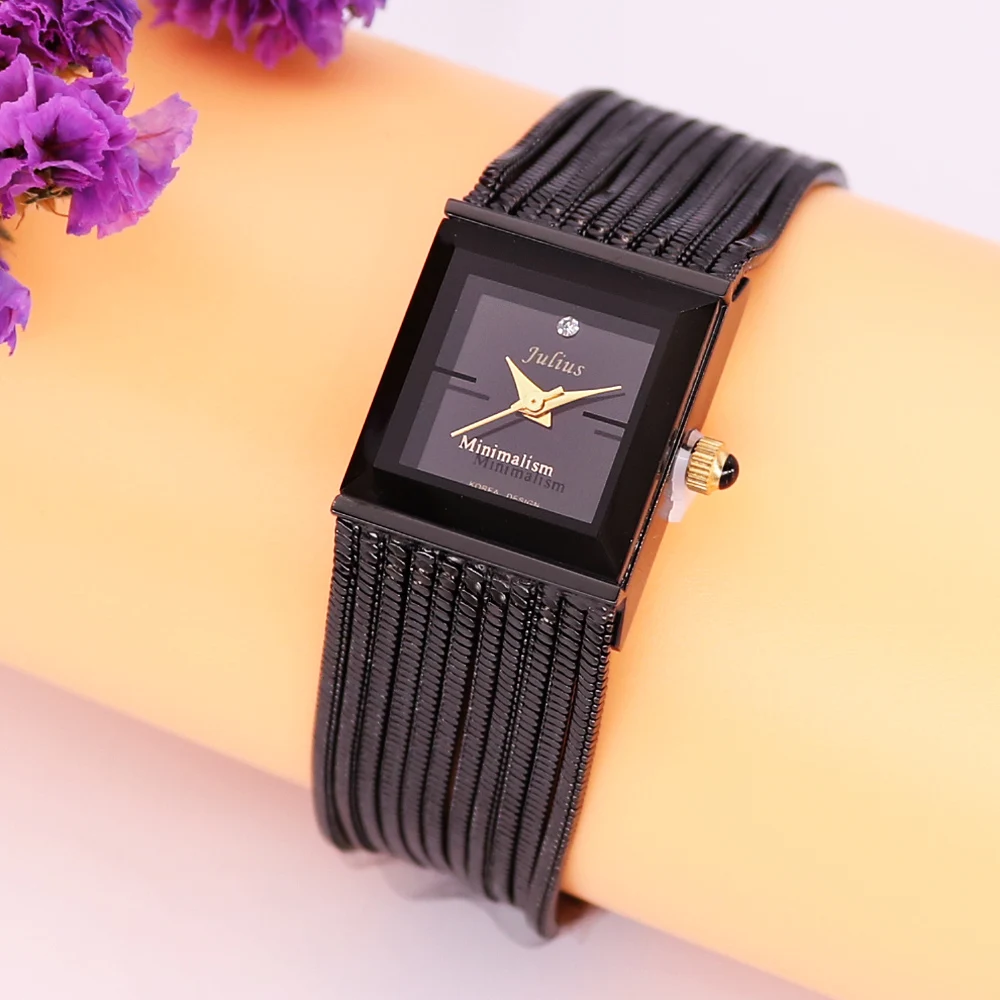 Julius Damenuhr Japan Quarz Stunden Feine Mode Kleid Kette Armband Büro Edelstahl Business Mädchen Geschenkbox