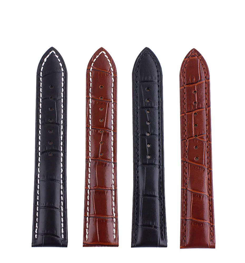 UTHAI Z20 Watchband Crocodile Pattern Strap 14mm 16mm 18mm 20mm 22mm 24mm Silver Metal Buckle Clasp Women Men Watch band image 2