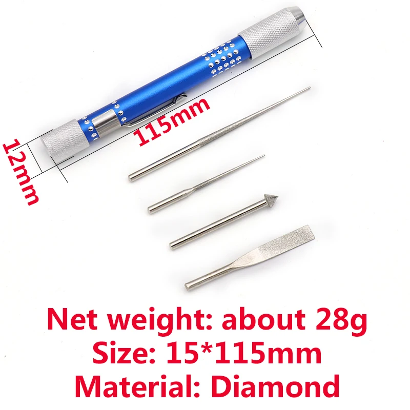 Hand Drill With Long/Short Pointed Needle Umbrella Drill Bit Diamond Grinding Head Carving Tool Jewel Wood Manual Drilling Hole