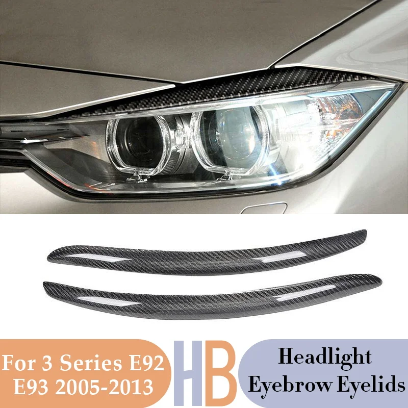 

Car Headlight Eyebow Eyelids Stickets for BMW 3 Series E92 E93 Real Carbon Fiber Front Headlight Eyebow Lamp Protector