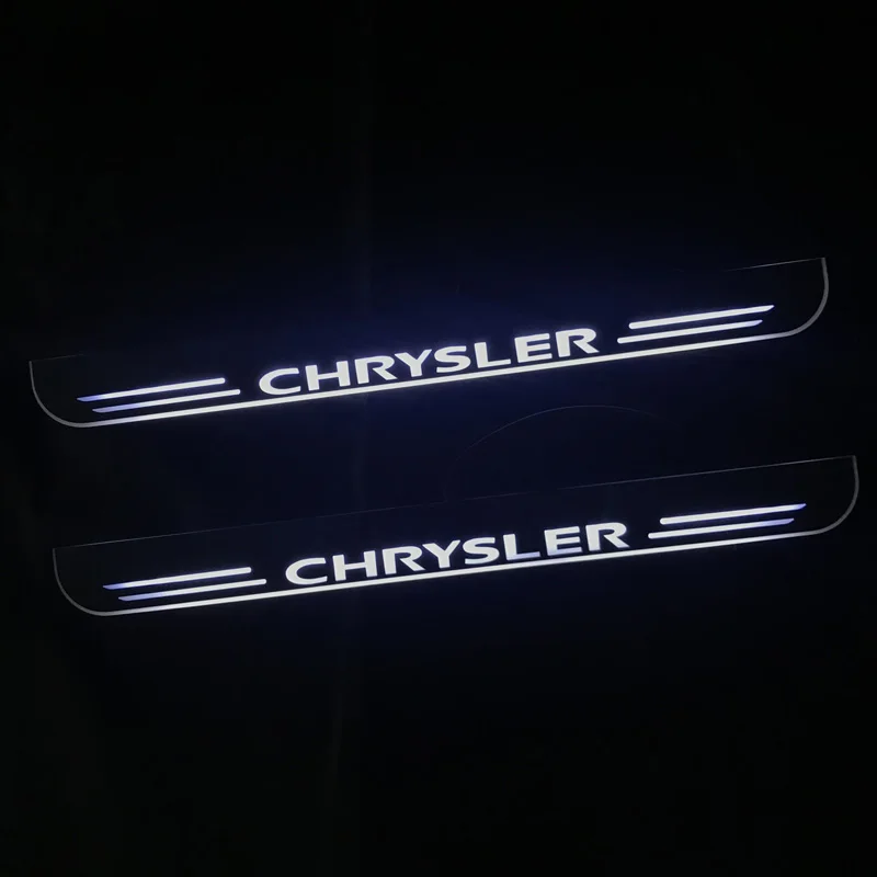 Car Footstep Pedal Lights For Chrysler 300 300C SRT8 SRT 2005 -2018  Door Sill Pathway Lamp led thresholds scuff plates